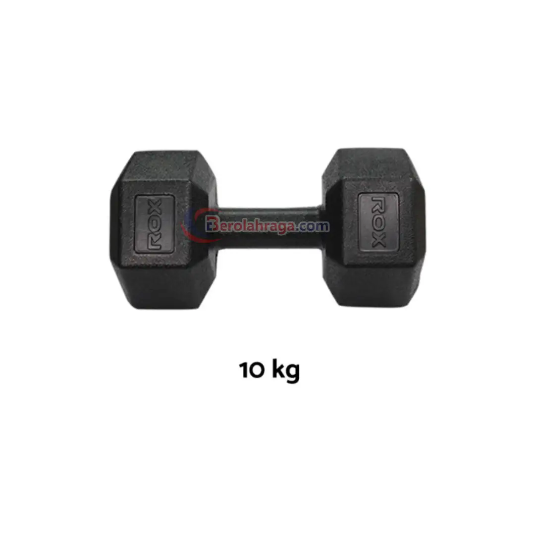 DUMBELL ROX HEXA RUBBER PHOENIX DRHX-10R BLK